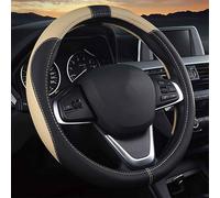 ZHAOXDONN Copri Sterzo Auto per Renault Captur (2013 2014 2015 2016 2017 2018 2019 2020 2021 2022 2023 2024),Coprivolante in Copri Volante Antiscivolo Traspirante Durevole Accessori,Black Beige