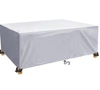 Zhaoyang Art Copertura per Mobili da Giardino da Esterno Rettangolare 140x130x95cm argento Impermeabile Anti-vento-ultravioletto Tessuto Oxford 600D, Copertura Tavolo Esterno Impermeabile