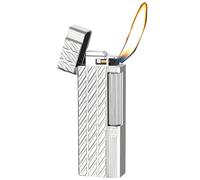 zhaoyaoni Accendino a Fiamma Morbida, Accendino a Fiamma Regolabile, Accendino a Gas Butano Ricaricabile, Sostituibile, Accendino for Sigaretta/Candela in Metallo [Senza Gas] (Color : D)