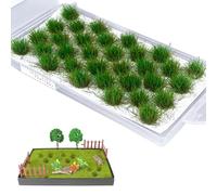 ZHAOYCSH 32 Pezzi Erba Statica Modellismo, Ciuffi d'Erba Artificiale per Decorazione Miniature, Paesaggio Ferroviario, Prato in Miniatura per Trenini, DIY Giardino in Scala, Colore Verde Estate
