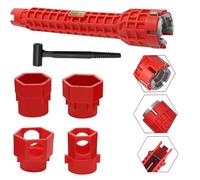 ZHAOYCSH Chiave Idraulica Multifunzione 14 in 1 per Rubinetto e Lavello | Chiave per Spazi Ristretti, Estrattore per Tubi dell'Acqua | Strumento per Bagno, Cucina, WC e Lavandino