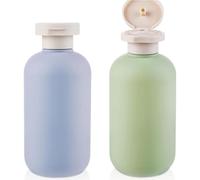 ZHAOYCSH Flaconi da Viaggio Ricaricabili 200ml, Confezione da 2 - Bottiglie Vuote a Prova di Perdite con Tappo,per Shampoo, Balsamo, Crema e Lozione (Blu o Verde)