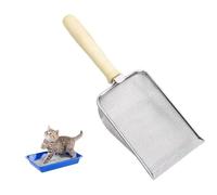 ZHAOYCSH Paletta per Lettiera per Gatti in Metallo con Manico in Legno,Distanza 5mm, Pala Igienica per Lettiera Gatto,Scoop Resistente per Gatti Cani, Accessori Pulizia Cuccie Animali Domestici