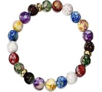 Zhaoyiman Braccialetto elastico con perline dei sette chakra, per yoga e equilibrio