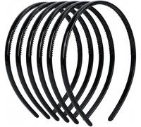 Zhaoyiman Set di 6 fasce in plastica nera, per uomini e donne, morbide e antiscivolo, per sport all'aria aperta con denti (larghezza 8 mm)