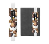 ZhaoYuGoods Beaver - Portapenne con fascia elastica e stampa, regolabile, portapenne in pelle, bianco, Taglia unica
