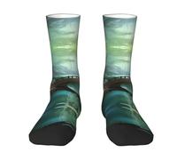 ZhaoYuGoods Calzini colorati e divertenti per adulti, unisex, con stampa Little Bridge in the East, 2 Nero-2, Taglia unica