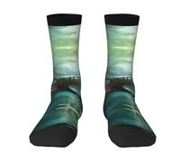 ZhaoYuGoods Calzini colorati e divertenti per adulti, unisex, con stampa Little Bridge in the East, 3 nero, Taglia unica