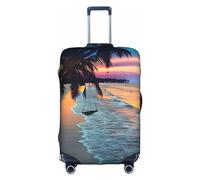 ZhaoYuGoods Coconut Beach Sunset Hammock, copertura per bagagli stampata per valigie, divertente copertura per bagagli adatta a bagagli da 45 a 81 cm, bianco, M