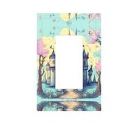 ZhaoYuGoods Copertura decorativa per presa dell'interruttore della luce, motivo: castello delle fiabe, piastra da parete resistente, 12,5 x 8 cm