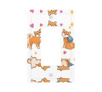 ZhaoYuGoods Copertura decorativa per presa dell'interruttore della luce, simpatico cane Shiba Inu stampato durevole piastra frontale elettrica 12,5 x 8 cm
