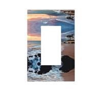 ZhaoYuGoods Copertura decorativa per presa dell'interruttore della luce, spiaggia Maui Hawaii tramonto onde del mare nuvole stampato durevole piastra frontale elettrica 12,5 x 8 cm