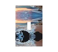 ZhaoYuGoods Copertura decorativa per presa dell'interruttore della luce, spiaggia Maui Hawaii tramonto onde del mare nuvole stampato durevole piastra frontale elettrica 12,5 x 8 cm