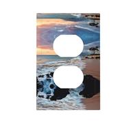 ZhaoYuGoods Copertura decorativa per presa dell'interruttore della luce, spiaggia Maui Hawaii tramonto onde del mare nuvole stampato durevole piastra frontale elettrica 12,5 x 8 cm