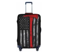 ZhaoYuGoods Copertura protettiva per bagagli con ascia da pompiere con bandiera rossa, copertura stampata per valigie, divertente copertura per bagagli adatta a bagagli da 45-81 cm, bianco, L