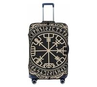 ZhaoYuGoods Copertura protettiva per bagagli con bussola con rune norrene, design magico, copertura per valigia, copertura per bagagli divertente, adatta per bagagli da 45 a 81 cm, bianco, XL