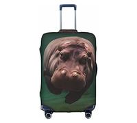 ZhaoYuGoods Copertura protettiva per bagagli con ippopotamo subacqueo, copertura stampata per valigie, copertura per bagagli divertente, adatta per bagagli da 45 a 81 cm, bianco, L