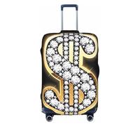 ZhaoYuGoods Copertura protettiva per bagagli con simbolo del dollaro dorato, copertura stampata per valigie, divertente copertura per bagagli adatta a bagagli da 45 a 81 cm, bianco, S