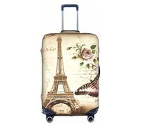 ZhaoYuGoods Copertura protettiva per bagagli con stampa di Parigi con Torre Eiffel e farfalle, copertura per valigia, divertente, adatta per bagagli da 45 a 81 cm, bianco, S