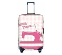 ZhaoYuGoods Copertura protettiva per bagagli vintage rosa per macchina da cucire, copertura stampata per valigie, copertura per bagagli divertente, adatta per bagagli da 45 a 81 cm, bianco, S