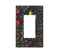 ZhaoYuGoods Coperture decorative per presa dell'interruttore della luce, stampa di quiz di matematica, durevole piastra frontale elettrica, 12,5 x 8 cm