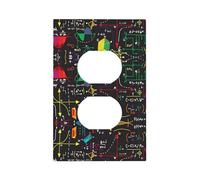 ZhaoYuGoods Coperture decorative per presa dell'interruttore della luce, stampa di quiz di matematica, durevole piastra frontale elettrica, 12,5 x 8 cm