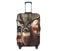 ZhaoYuGoods Deer Hunting Season - Copertura protettiva per bagagli, stampata per valigie, divertente, adatta per bagagli da 45 a 81 cm, bianco, M
