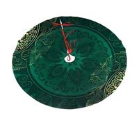 ZhaoYuGoods Gonna per albero di Natale verde vintage con stampa floreale, 91 cm, divertente tappetino per base dell'albero di Natale, con lacci rossi, decorazione per Natale, vacanze, feste in casa