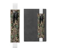 ZhaoYuGoods Hardwoods - Portapenne con fascia elastica verde mimetica | Custodia per penna regolabile con stampa | grazioso portapenne in pelle, bianco, Taglia unica
