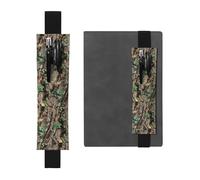 ZhaoYuGoods Hardwoods - Portapenne con fascia elastica verde mimetica | Custodia per penna regolabile con stampa | grazioso portapenne in pelle, Nero , Taglia unica