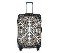 ZhaoYuGoods Helm of awe - Copertura protettiva per bagagli, con stampa, per valigie, divertente, adatta per bagagli da 45 a 81 cm, bianco, M