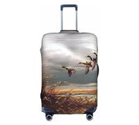 ZhaoYuGoods Hunting Flying Wild Ducks - Copertura protettiva per valigia, con stampa di anatre selvatiche, divertente copertura per bagagli adatta a bagagli da 45 a 81 cm, bianco, XL