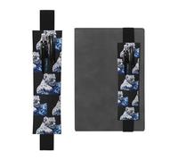 ZhaoYuGoods Little Tiger in Space - Portapenne con fascia elastica, con stampa regolabile, portapenne in pelle, Nero , Taglia unica