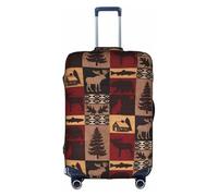 ZhaoYuGoods Lodge Bear - Copertura protettiva per bagagli, motivo: cervo e pesci, copertura per valigia, divertente, adatta per bagagli da 45 a 81 cm, bianco, S