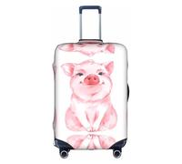 ZhaoYuGoods Lovely Pink Pig - Copertura protettiva per bagagli, con stampa di maiale, per valigie, divertente, adatta per bagagli da 45 a 81 cm, bianco, M