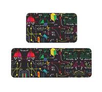 ZhaoYuGoods Math quiz - Set di 2 tappetini da cucina antiscivolo, con stampa, per proteggere il pavimento, lavabili, comodi, per uso domestico, 43 x 75 cm + 43 x 120 cm