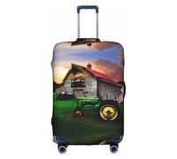 ZhaoYuGoods Old Tractor Photo Farm - Copertura protettiva per bagagli, con stampa, per valigie, divertente, adatta per bagagli da 45 a 81 cm, bianco, S