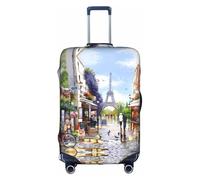 ZhaoYuGoods Parigi Street Scene Torre Eiffel Bagagli Protector Stampato Bagagli Copertura per Valigia, Copertura per Bagagli Divertenti Coperture Per Bagagli 45-81CM, bianco, M