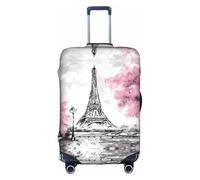 ZhaoYuGoods Pittura ad olio Parigi Torre Eiffel copertura per bagagli, stampata per valigie, copertura per bagagli divertente, adatta per bagagli da 45 a 81 cm, bianco, L