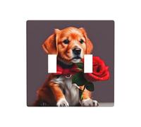 ZhaoYuGoods Placca da parete con stampa di Gentleman-Like GOG, copertura per interruttore della luce a doppia levetta 2 bande 11,4 cm x 11,4 cm, piastra frontale decorativa in PC per casa e ufficio