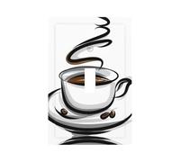 ZhaoYuGoods Placche decorative per presa dell'interruttore della luce, tazze da caffè e chicchi di caffè, piastre da parete resistenti, 12,5 x 8 cm