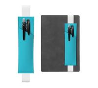 ZhaoYuGoods Portapenne con fascia elastica azzurra | Custodia per penna regolabile con stampa | Simpatico portapenne in pelle, bianco, Taglia unica