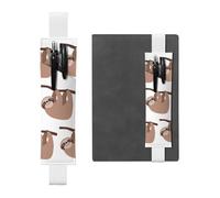 ZhaoYuGoods Portapenne con fascia elastica bradipo | Custodia per penna regolabile con stampa | grazioso portapenne in pelle, bianco, Taglia unica