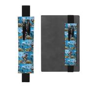ZhaoYuGoods Portapenne con fascia elastica con delfino oceano che ti guarda, custodia per penna regolabile con stampa | grazioso portapenne in pelle, Nero , Taglia unica