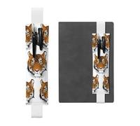 ZhaoYuGoods Portapenne con fascia elastica con faccia di tigre, custodia regolabile con stampa, portapenne in pelle, bianco, Taglia unica
