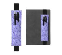 ZhaoYuGoods Portapenne con fascia elastica con fiori colorati viola lavanda | Custodia per penna regolabile con stampa | Simpatico portapenne in pelle, Nero , Taglia unica