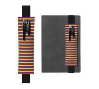 ZhaoYuGoods Portapenne con fascia elastica con motivo arcobaleno | Custodia per penna regolabile con stampa | Simpatico portapenne in pelle, Nero , Taglia unica