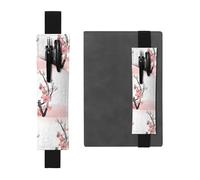 ZhaoYuGoods Portapenne con fascia elastica con rami di ciliegio in fiore di ciliegio, custodia per penna regolabile con stampa | grazioso portapenne in pelle, Nero , Taglia unica