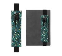 ZhaoYuGoods Portapenne con fascia elastica hawaiana | Custodia per penna regolabile con stampa | Simpatico portapenne in pelle, Nero , Taglia unica