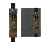 ZhaoYuGoods Portapenne con fascia elastica hawaiana Tapa Honu Tartaruga | Custodia per penna regolabile con stampa | Simpatico portapenne in pelle, Nero , Taglia unica